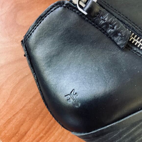 FRYE Women's Judith Double Zip Bootie Leather Ankle Boot in Black Size 10M - Picture 7 of 11